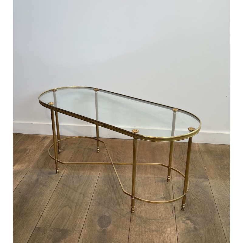 Table Basse Laiton Ovale | Maison Baguès Style Années 1960
