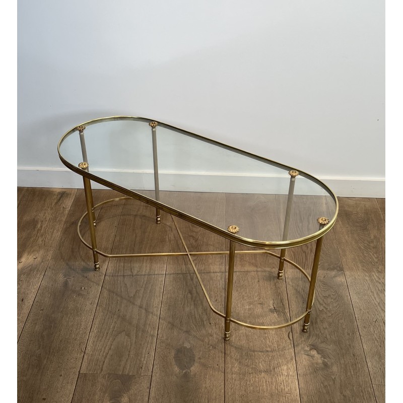 Table Basse Laiton Ovale | Maison Baguès Style Années 1960