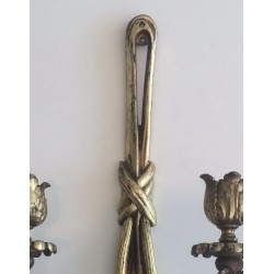 Paire d'Appliques de Style Louis XVI en Bronze