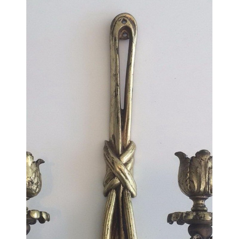 Pair of Louis the 16th style bronze wall sconces