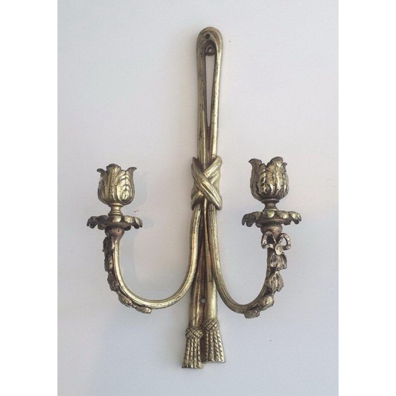 Pair of Louis the 16th style bronze wall sconces