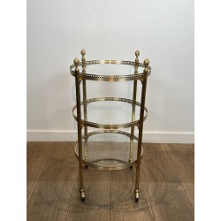 Table Roulante Ronde Laiton | Maison Jansen Années 1940