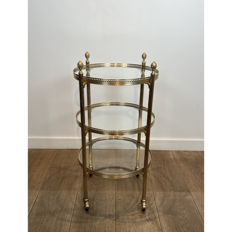 Table Roulante Ronde Laiton | Maison Jansen Années 1940
