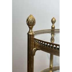 Round Brass Bar Cart | Maison Jansen 1940s vintage