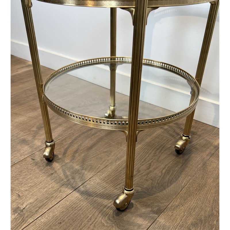 Table Roulante Ronde Laiton | Maison Jansen Années 1940