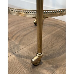 Table Roulante Ronde Laiton | Maison Jansen Années 1940