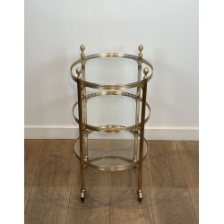 Table Roulante Ronde Laiton | Maison Jansen Années 1940