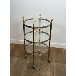 Table Roulante Ronde Laiton | Maison Jansen Années 1940