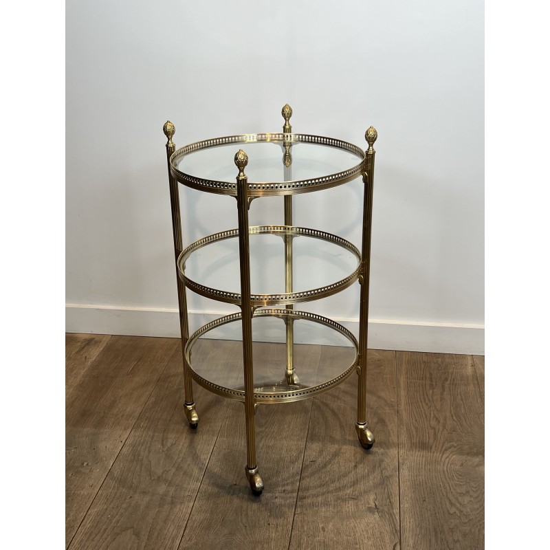 Table Roulante Ronde Laiton | Maison Jansen Années 1940