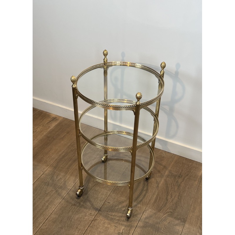 Table Roulante Ronde Laiton | Maison Jansen Années 1940