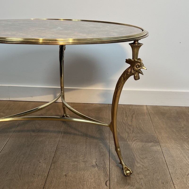 Maison Charles Bronze Rooster Coffee Table | Circa 1940