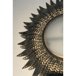 Silvered Metal Sunburst Fixture or Wall Light