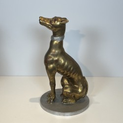 Paire Lévriers Bois Doré | Sculpture Italienne Milieu XXe Siècle