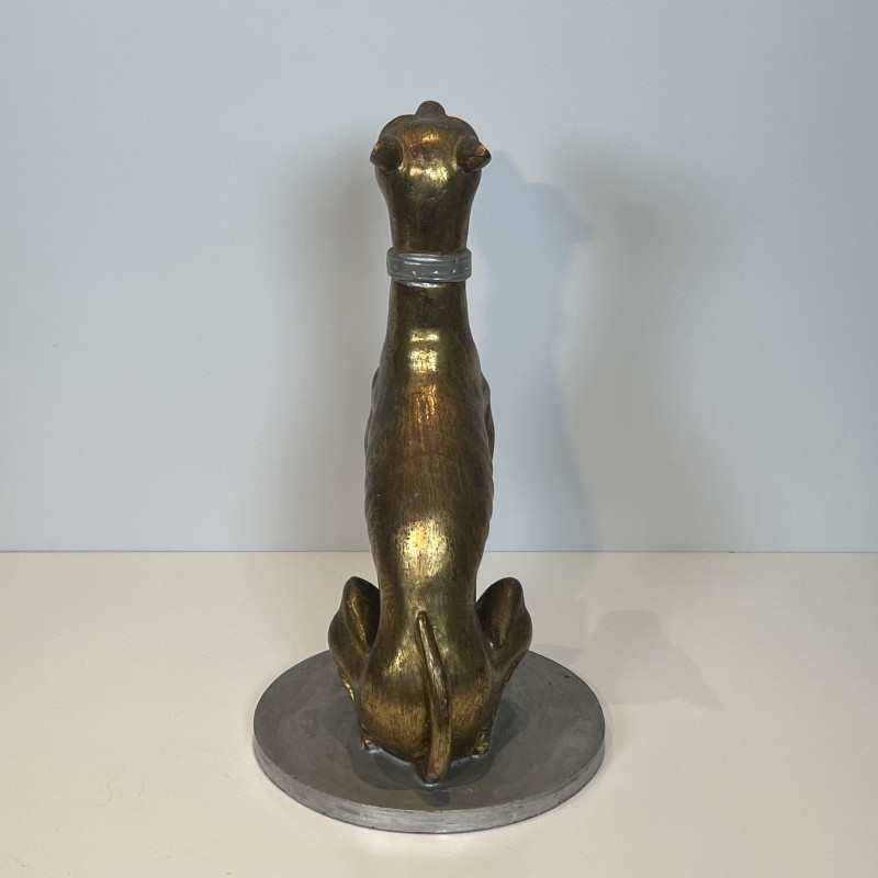 Paire Lévriers Bois Doré | Sculpture Italienne Milieu XXe Siècle