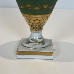 Paire Vases Porcelaine Style Empire | Décor Faisceau de Licteur