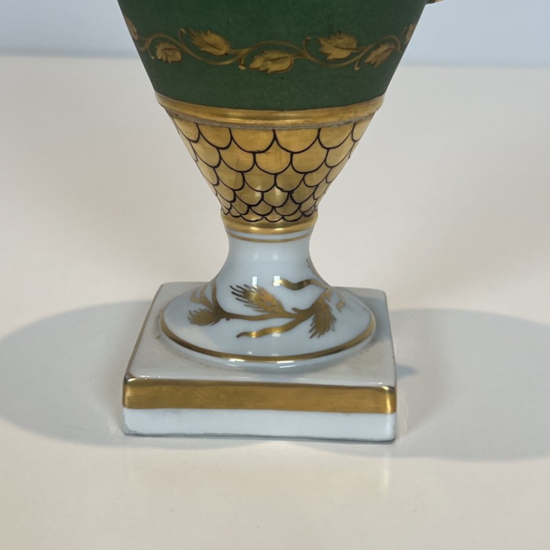 Pair Empire Style Porcelain Vases | Swan & Fasces Decor