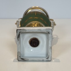 Paire Vases Porcelaine Style Empire | Décor Faisceau de Licteur