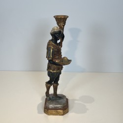 Suite de Quatre Sculptures Porte-Torchères "Moretti" Polychromes, Style Vénitien, 1950s