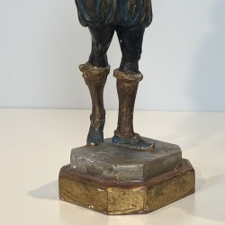 Suite de Quatre Sculptures Porte-Torchères "Moretti" Polychromes, Style Vénitien, 1950s