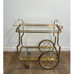 Maison Jansen Brass Drinks Trolley | Neoclassical Circa 1940