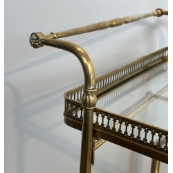 Table Roulante Laiton Grandes Roues | Maison Jansen Vers 1940