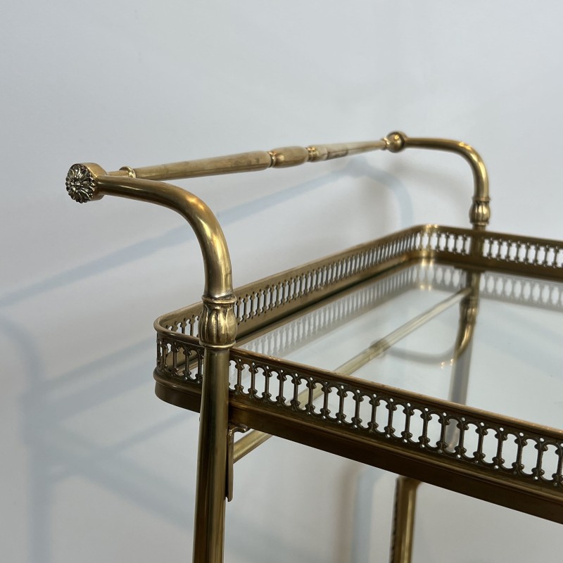 Table Roulante Laiton Grandes Roues | Maison Jansen Vers 1940