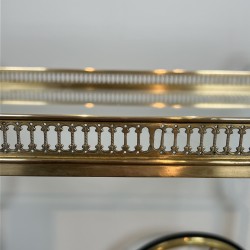 Table Roulante Laiton Grandes Roues | Maison Jansen Vers 1940