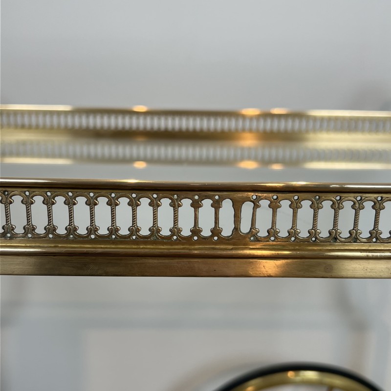 Table Roulante Laiton Grandes Roues | Maison Jansen Vers 1940