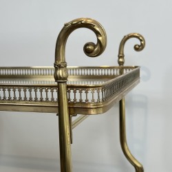 Table Roulante Laiton Grandes Roues | Maison Jansen Vers 1940