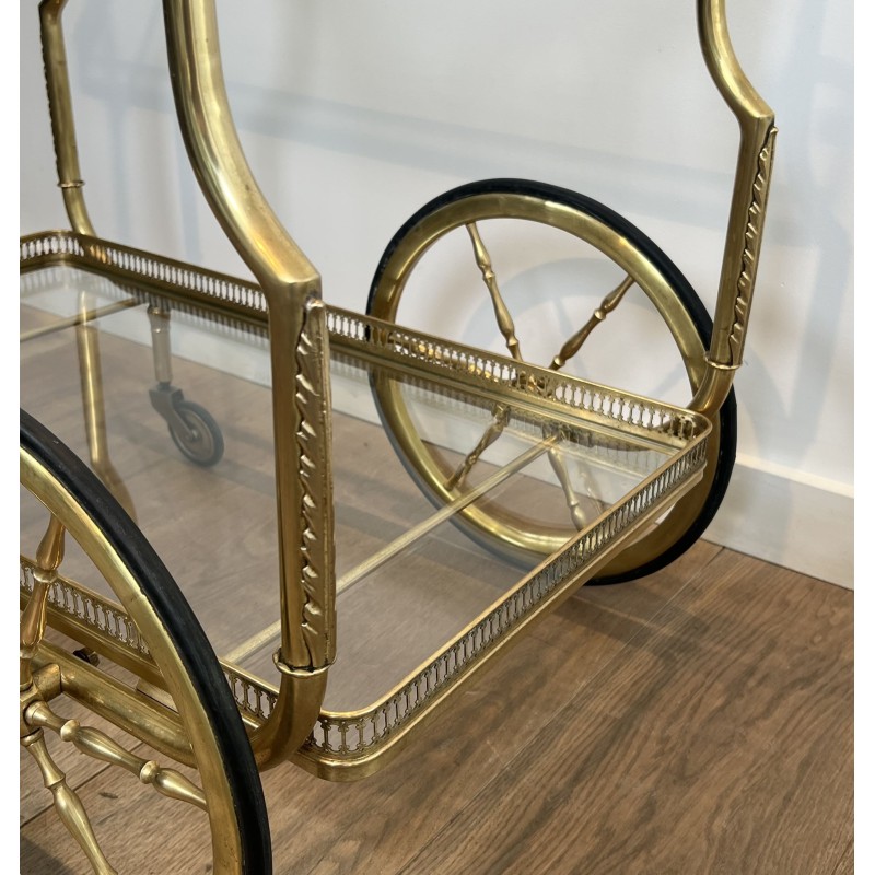 Maison Jansen Brass Drinks Trolley | Neoclassical Circa 1940