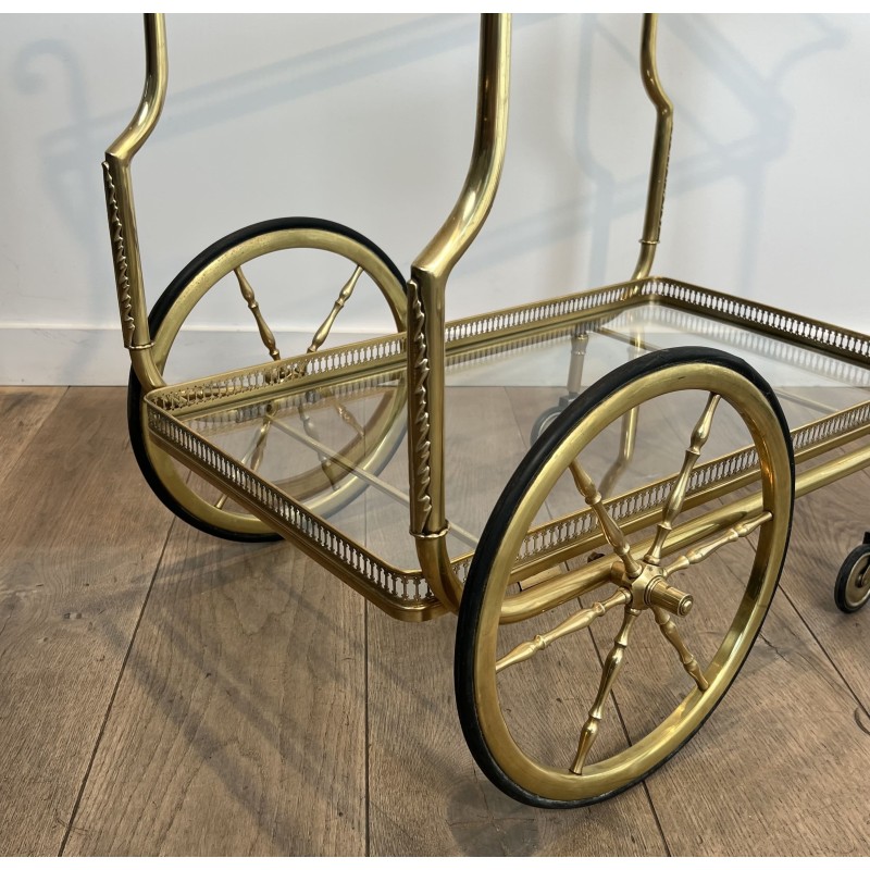 Maison Jansen Brass Drinks Trolley | Neoclassical Circa 1940