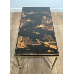 Table Basse Laiton & Laque de Chine | Maison Jansen Années 1940