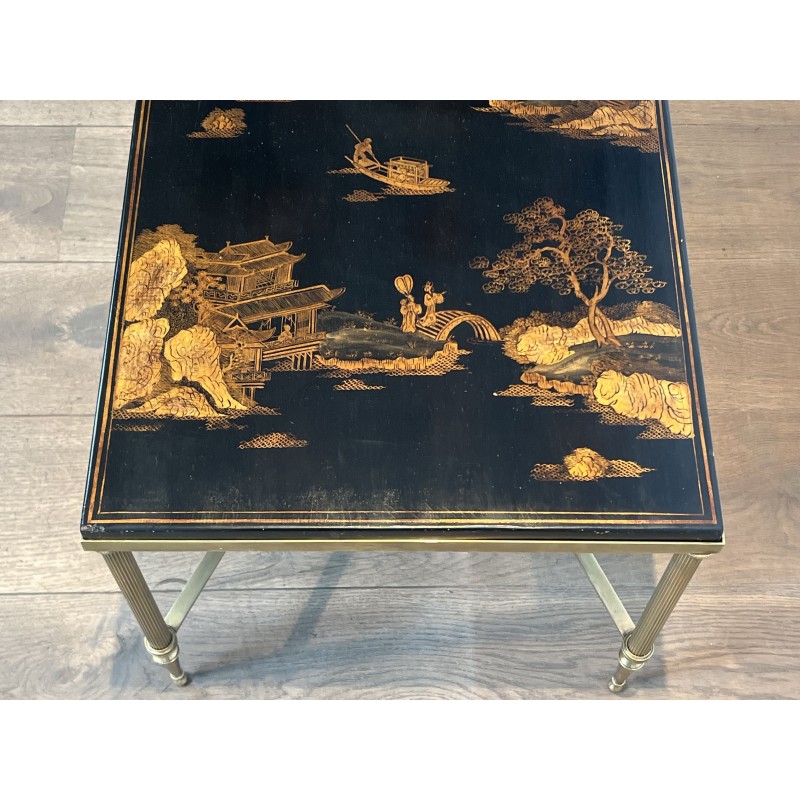 Table Basse Laiton & Laque de Chine | Maison Jansen Années 1940