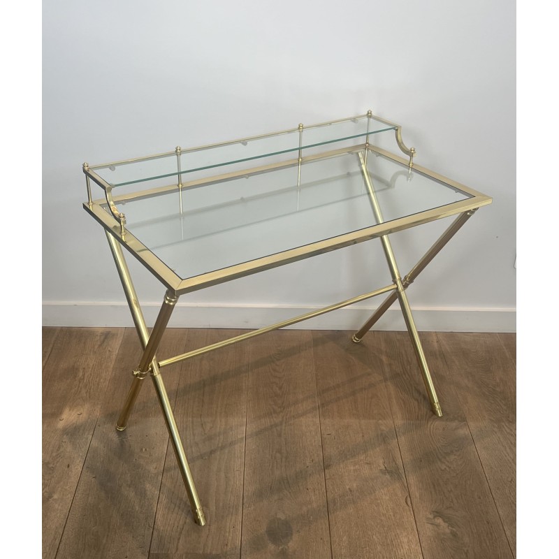 Bureau à Gradin Laiton & Verre | Maison Jansen Années 1940