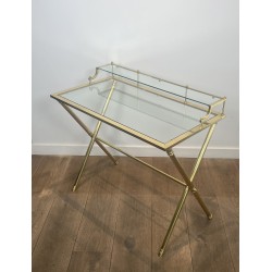 Bureau à Gradin Laiton & Verre | Maison Jansen Années 1940