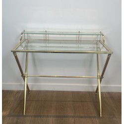 Bureau à Gradin Laiton & Verre | Maison Jansen Années 1940