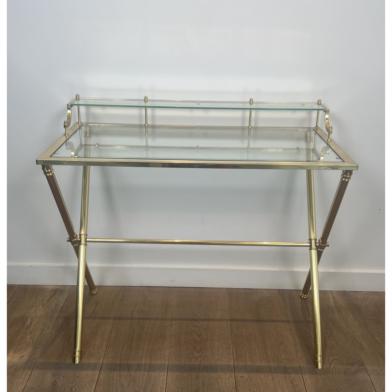 Bureau à Gradin Laiton & Verre | Maison Jansen Années 1940