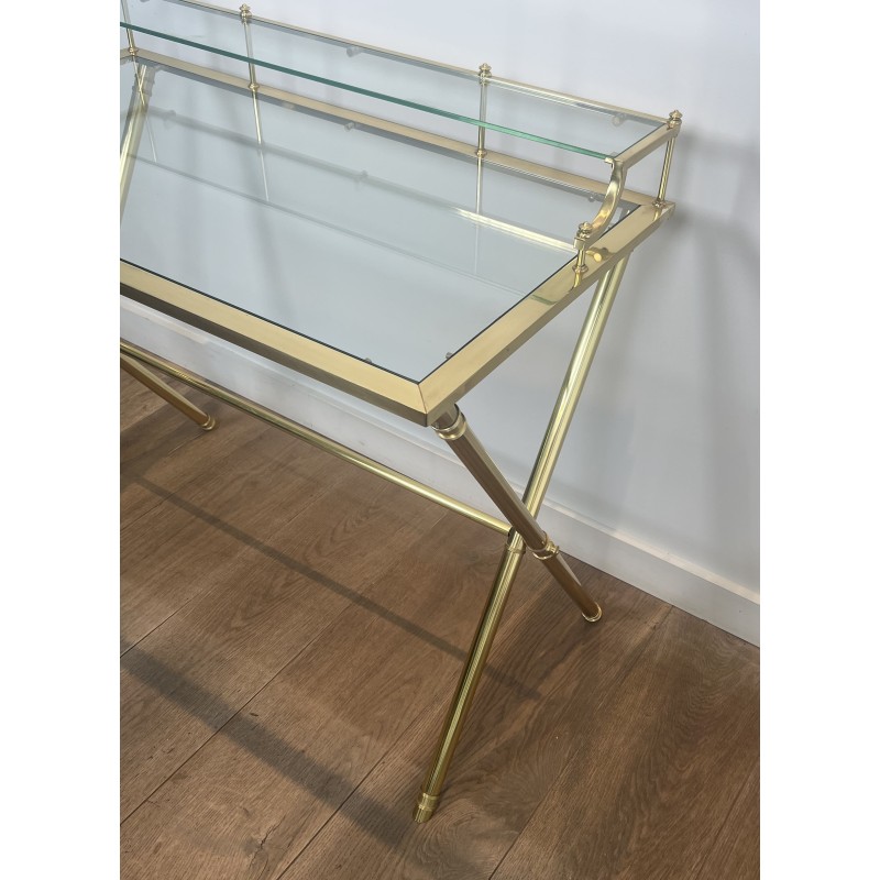 Bureau à Gradin Laiton & Verre | Maison Jansen Années 1940