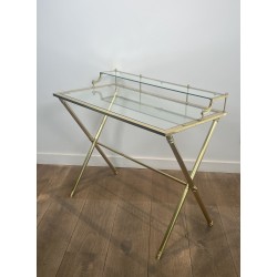 Bureau à Gradin Laiton & Verre | Maison Jansen Années 1940