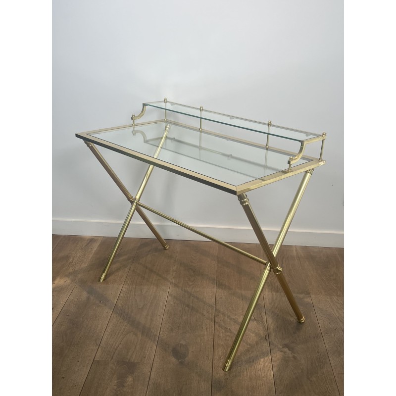 Bureau à Gradin Laiton & Verre | Maison Jansen Années 1940