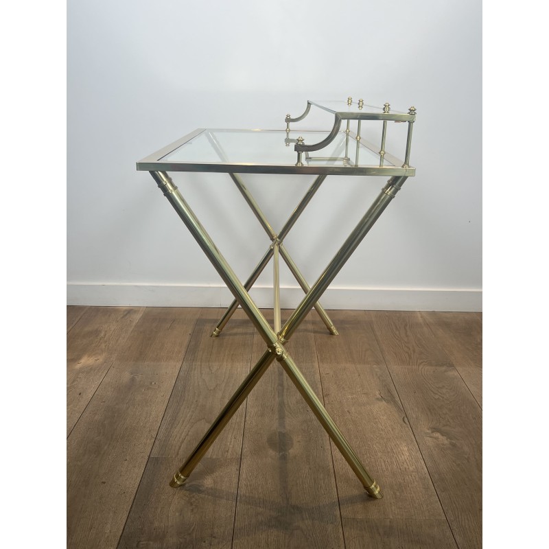 Bureau à Gradin Laiton & Verre | Maison Jansen Années 1940