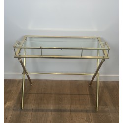 Bureau à Gradin Laiton & Verre | Maison Jansen Années 1940