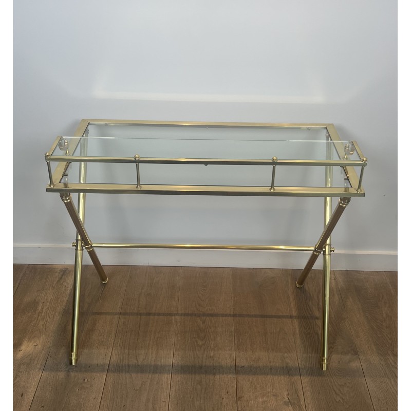 Bureau à Gradin Laiton & Verre | Maison Jansen Années 1940