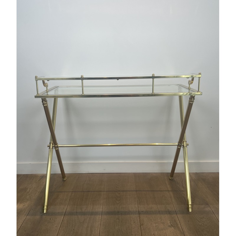 Bureau à Gradin Laiton & Verre | Maison Jansen Années 1940