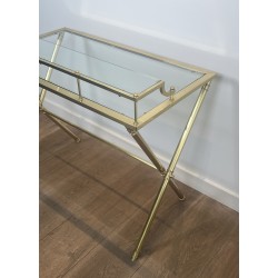 Bureau à Gradin Laiton & Verre | Maison Jansen Années 1940