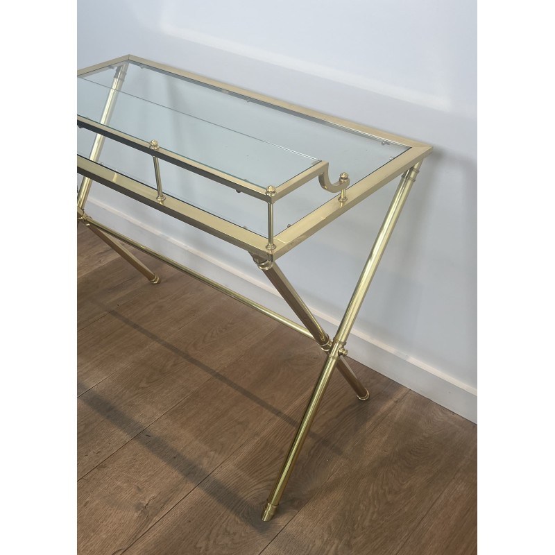 Bureau à Gradin Laiton & Verre | Maison Jansen Années 1940