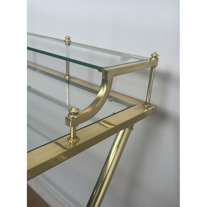 Brass & Glass Gradin Desk | Maison Jansen Style 1960s