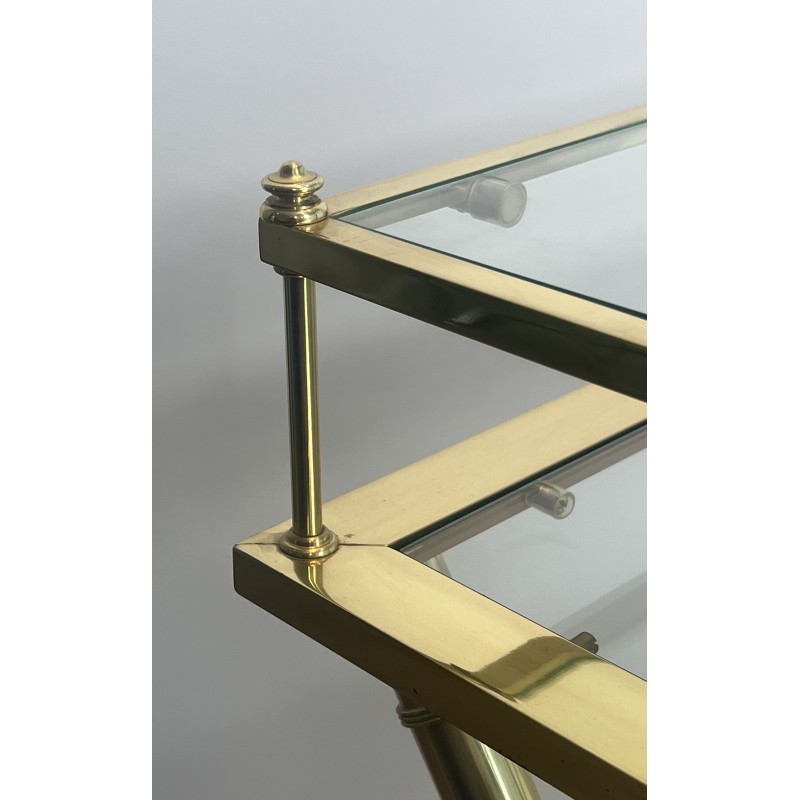 Brass & Glass Gradin Desk | Maison Jansen Style 1960s