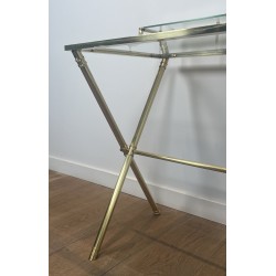 Bureau à Gradin Laiton & Verre | Maison Jansen Années 1940