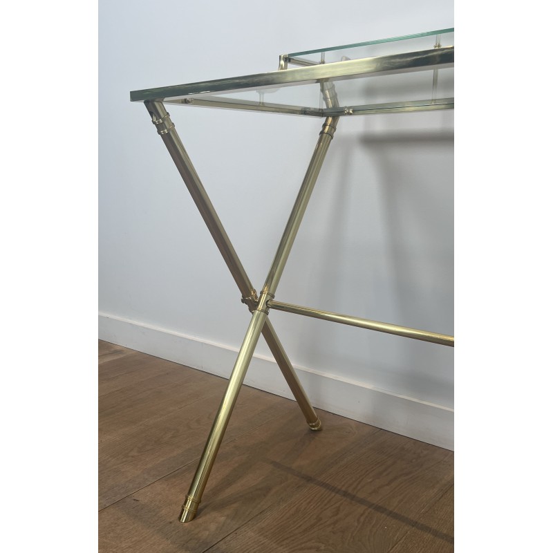 Bureau à Gradin Laiton & Verre | Maison Jansen Années 1940